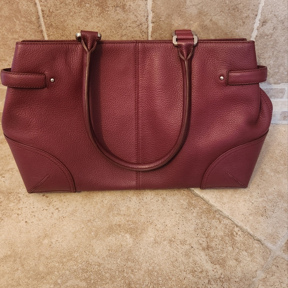 Vintage Ann Taylor Burgundy/Wine Leather Tote